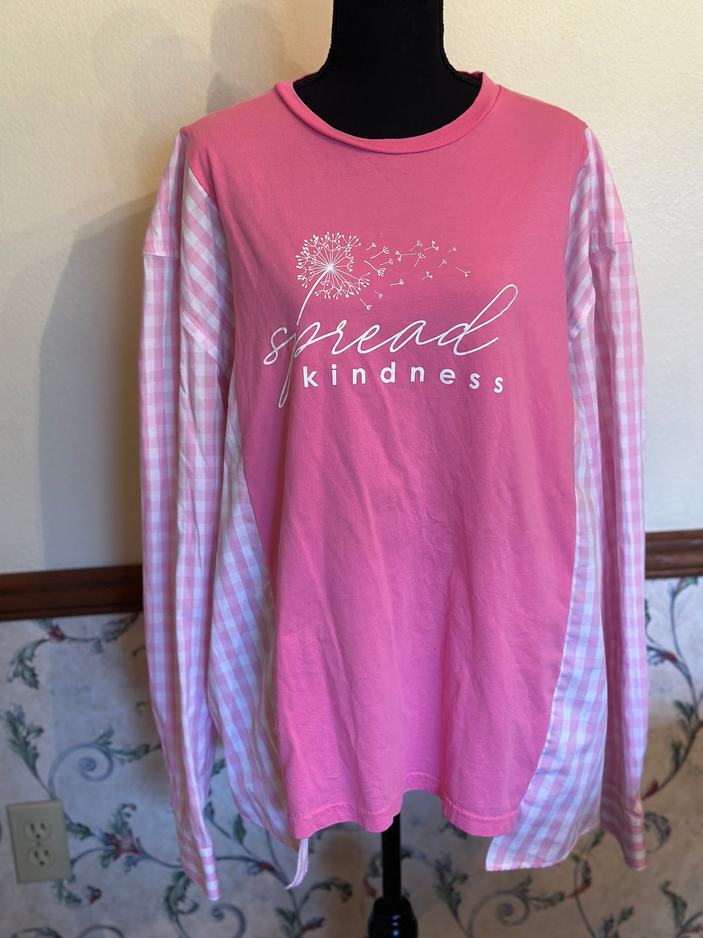 Upcycled "Spread Kindness" T-Shirt with Lightweight Linen Shirt