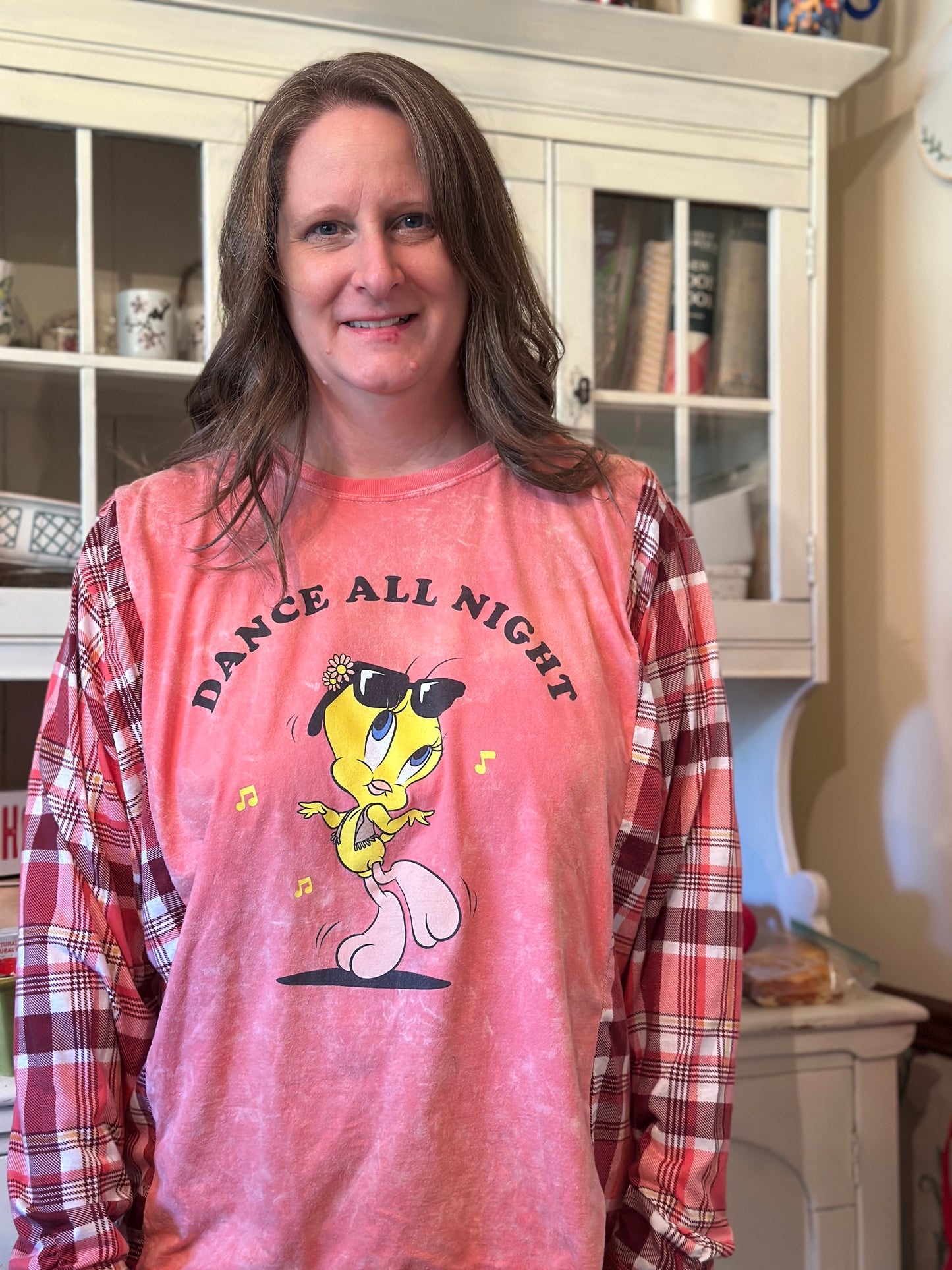 Upcycled Tweety Bird T-shirt and Bobbie Brooks Flannel