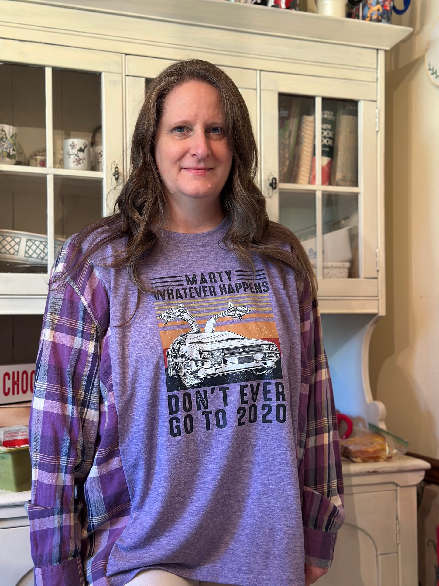 Upcycled "Back to the Future" T-shirt and Plaid Shirt