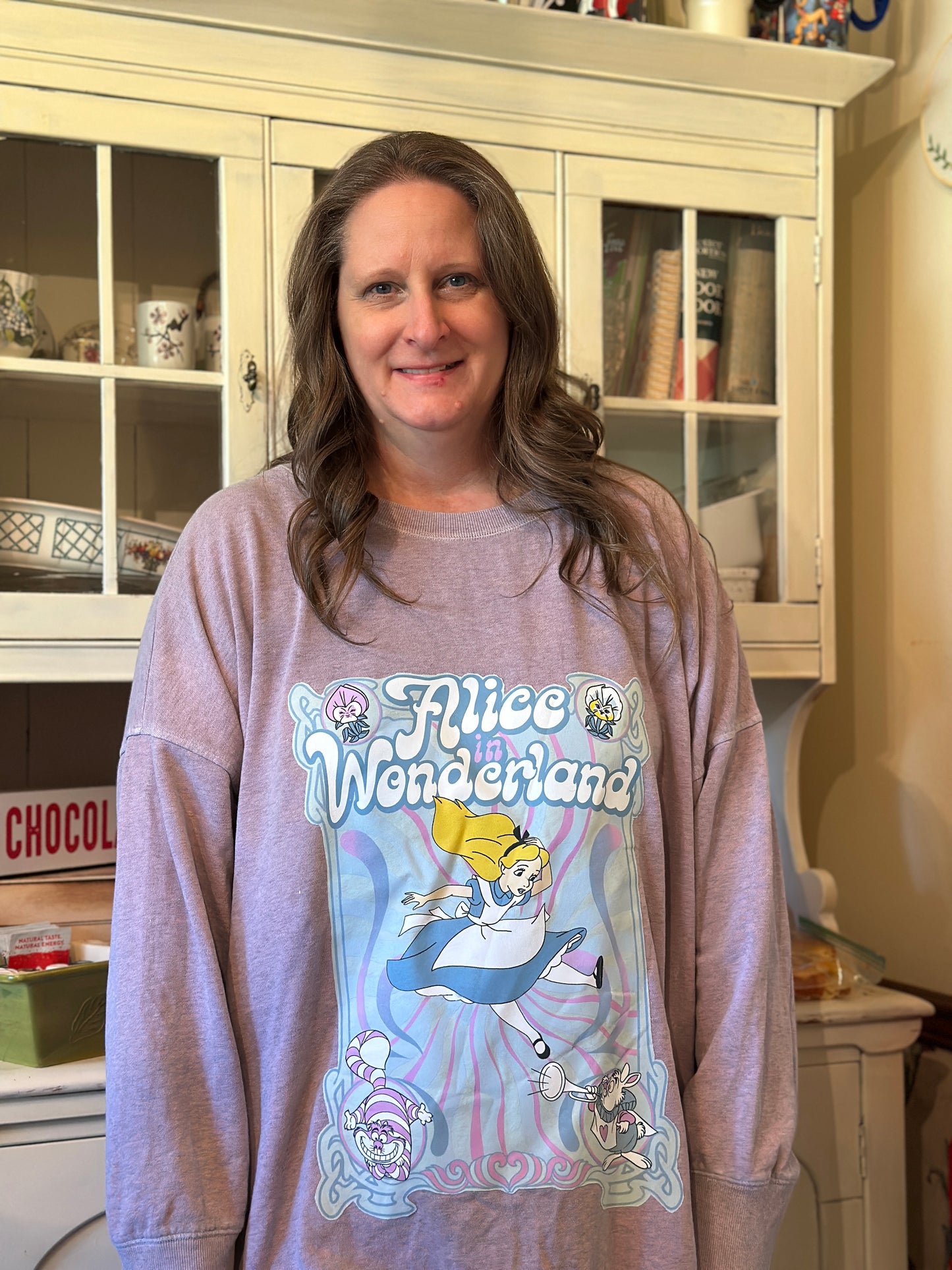 Upcycled Old Navy Sweatshirt and Alice in Wonderland T-shirt