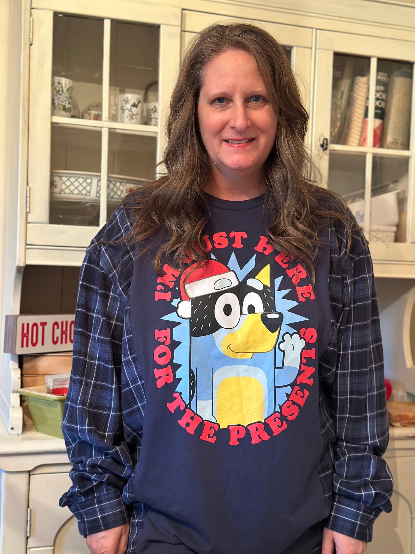 Upcycled Bluey Christmas T-shirt and Flannel