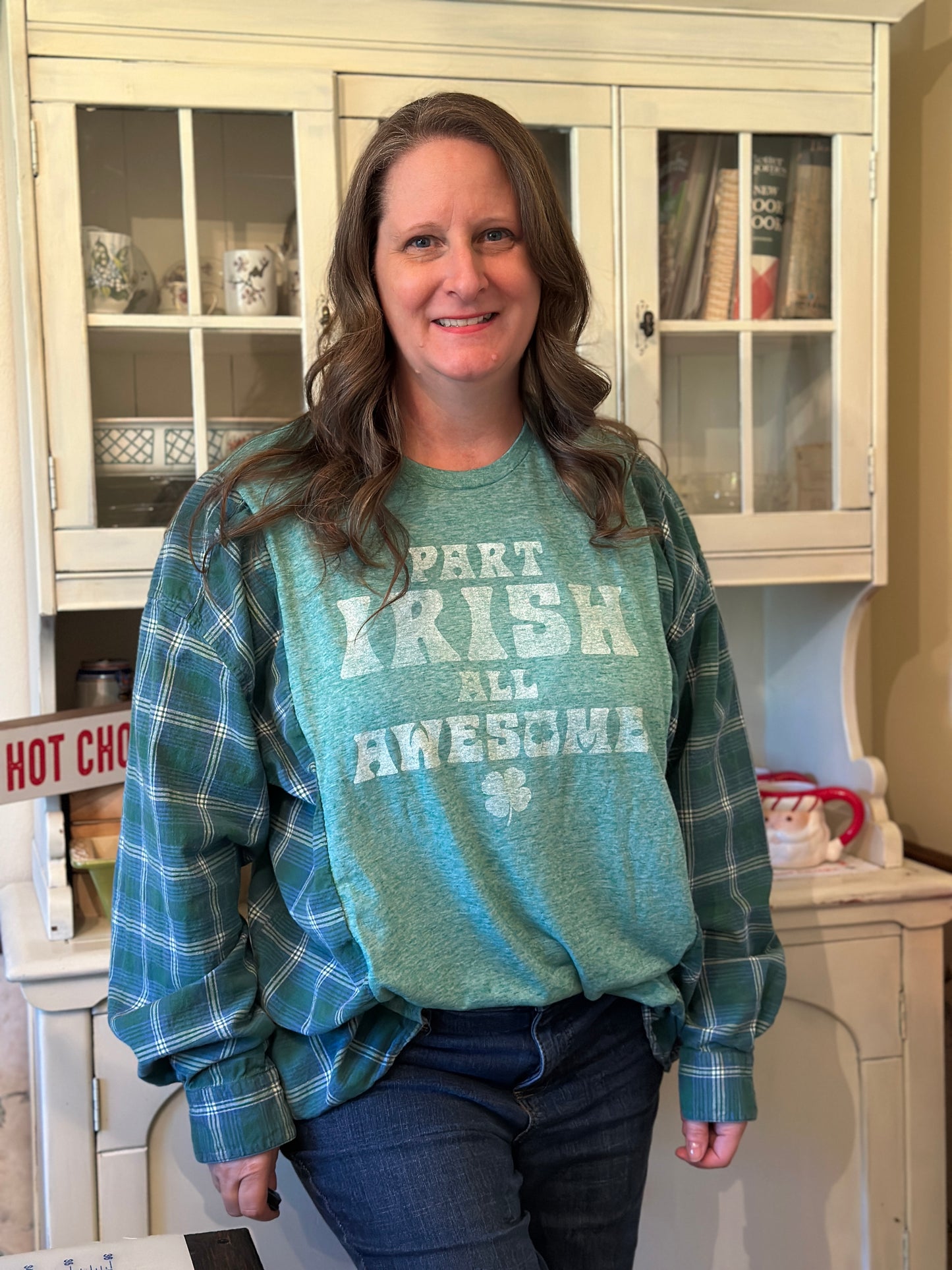 Upcycled "Part Irish" T-shirt and Flannel