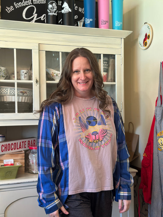 Upcycled Journey T-shirt and Lightweight Linen Shirt