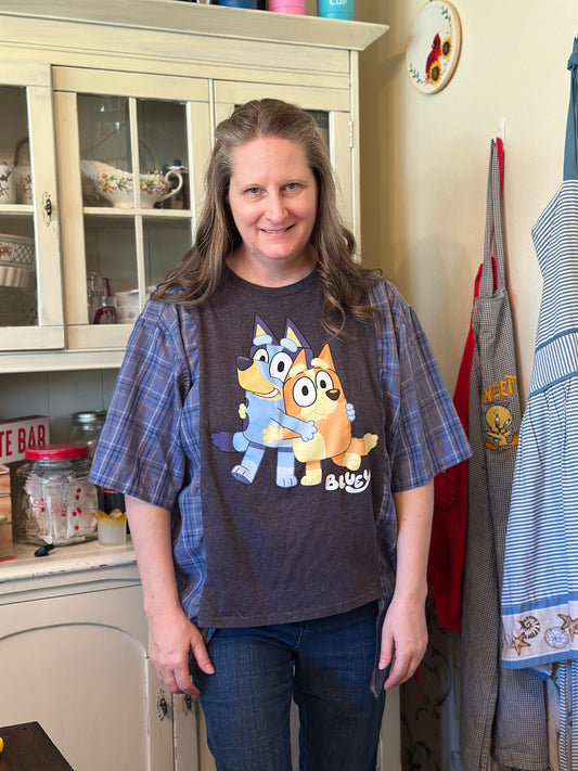 Upcycled Bluey & Bingo T-Shirt