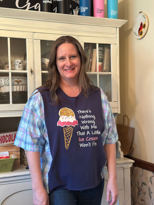 Upcycled Ice Cream T-Shirt and Short Sleeve Shirt