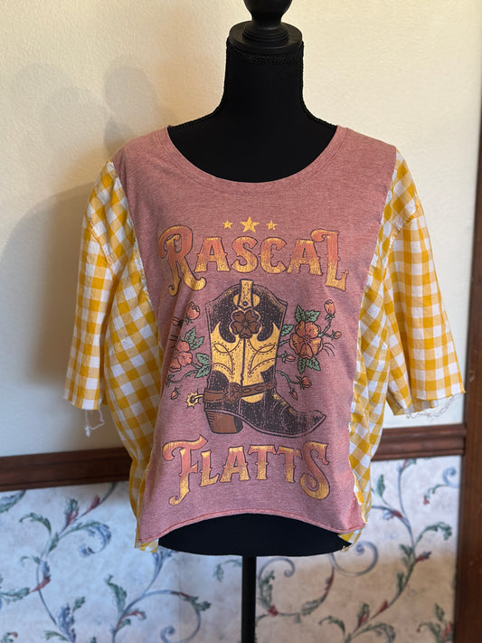 Upcycled Rascal Flatts T-Shirt and Linen Shirt