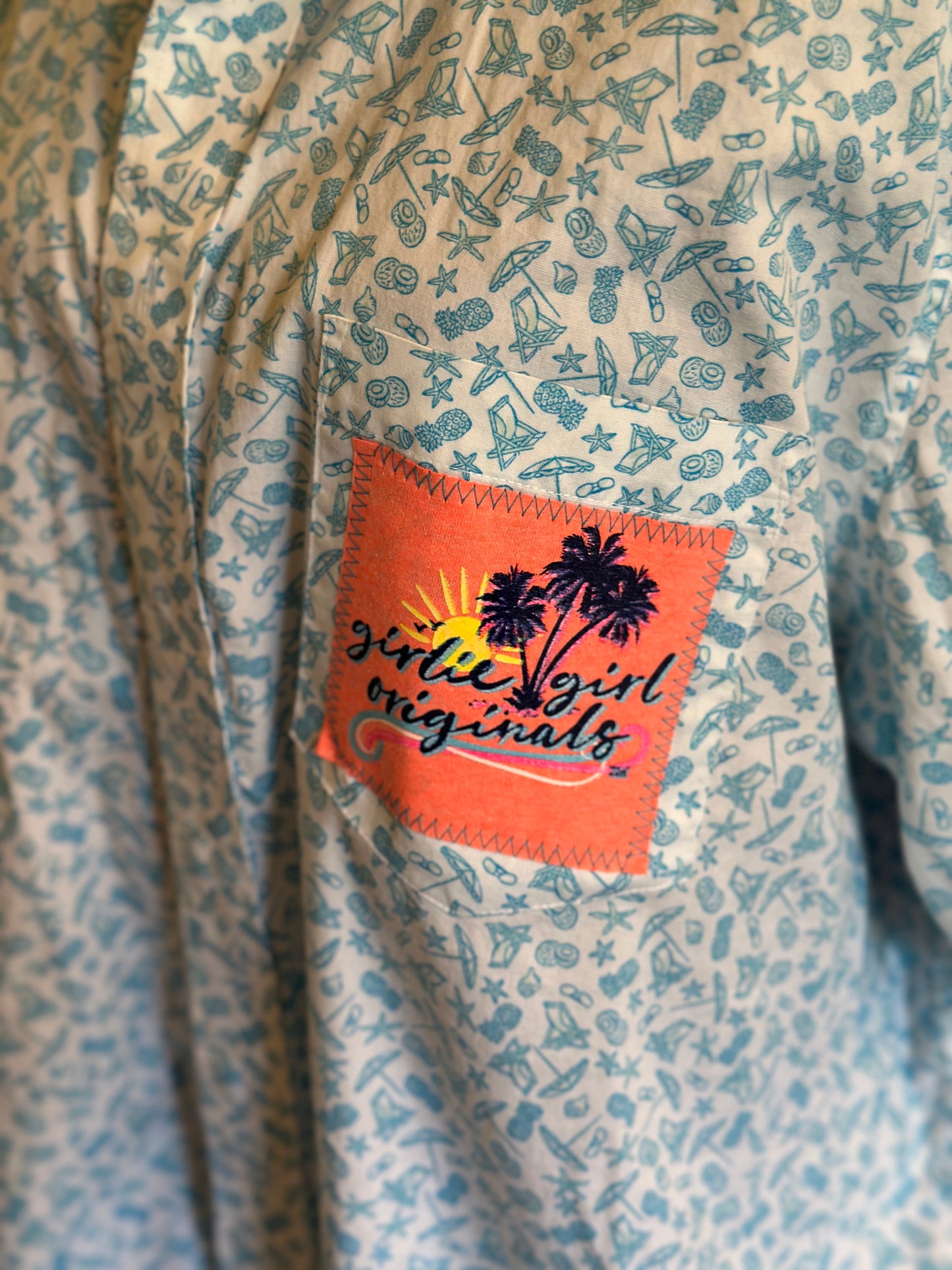 Upcycled "Sunshine" T-Shirt on Beach Shirt