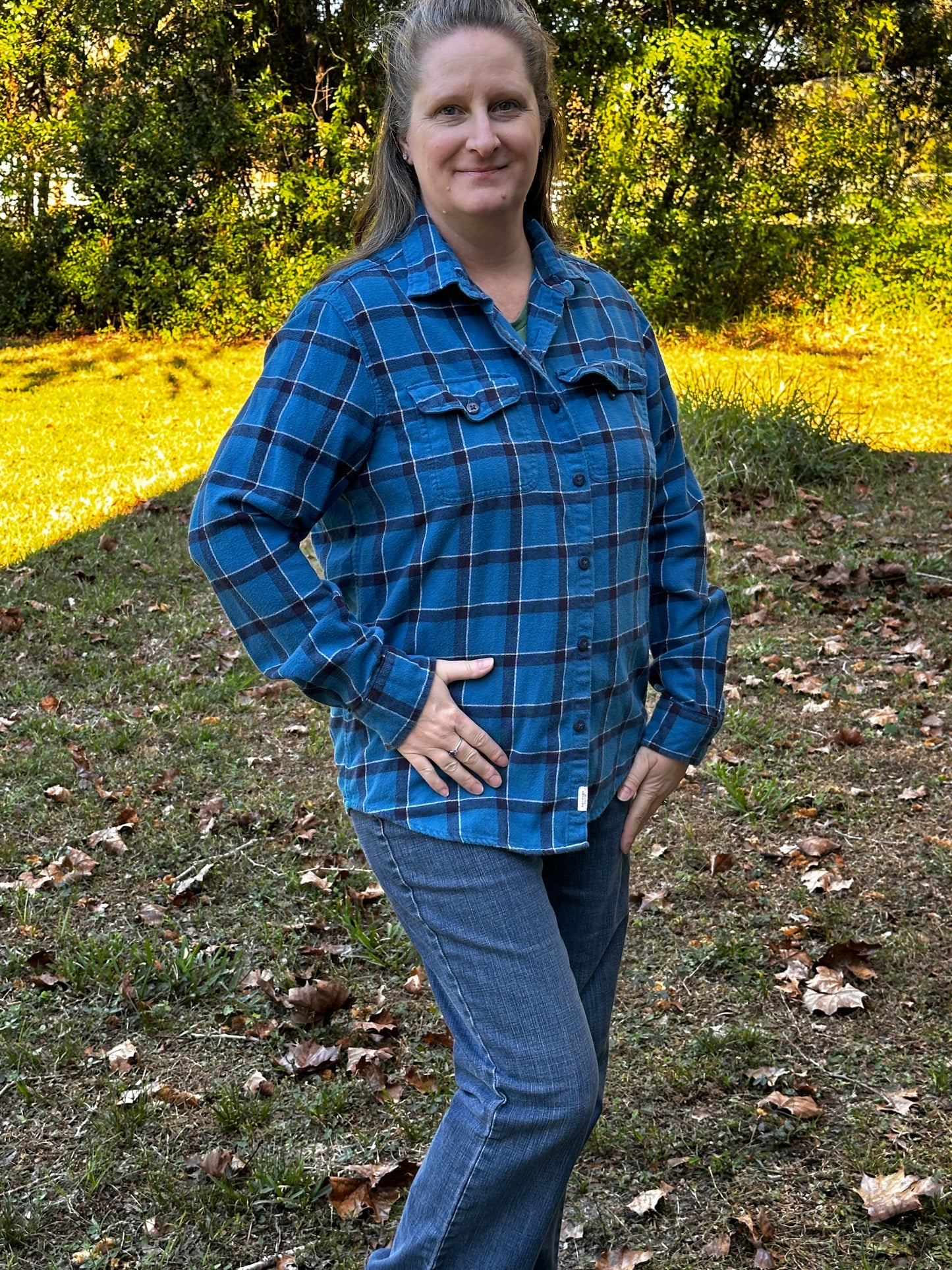 Upcycled Flannel and Shrek T-shirt