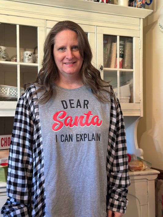 Upcycled Flannel and "Dear Santa" T-shirt