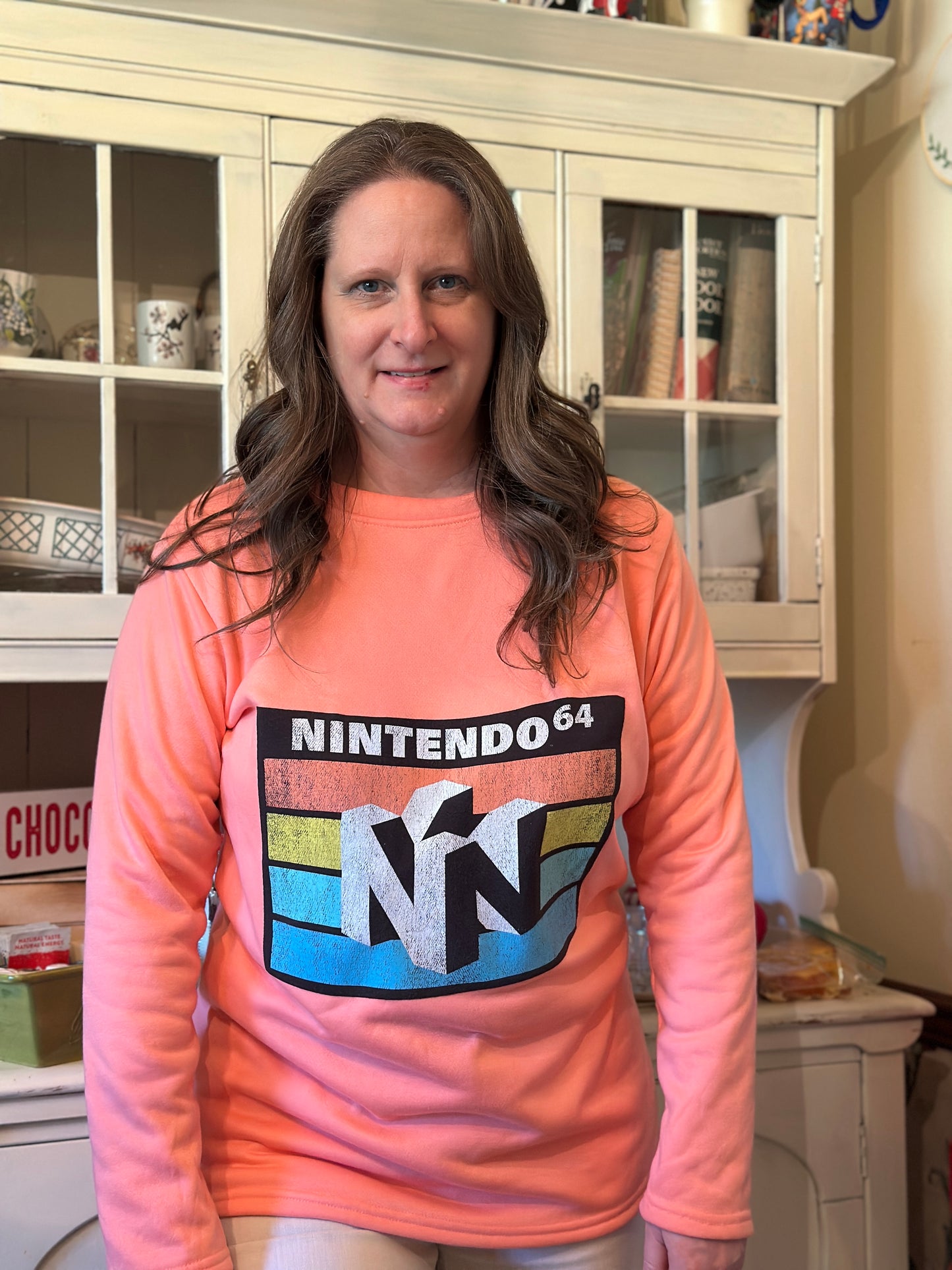 Upcycled Neon Sweatshirt and Nintendo 64 T-shirt