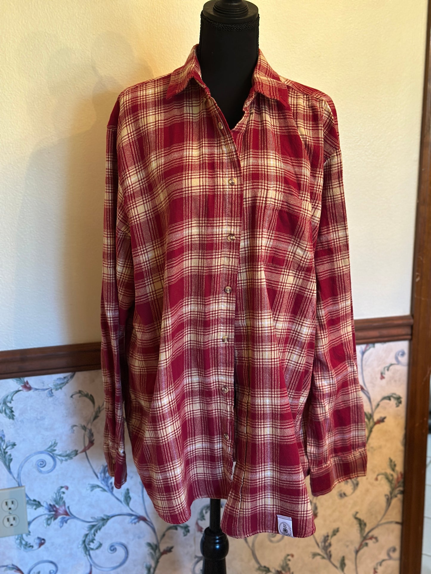 Upcycled Tide & Tackle Flannel with FSU Seminoles Tee Graphic on back