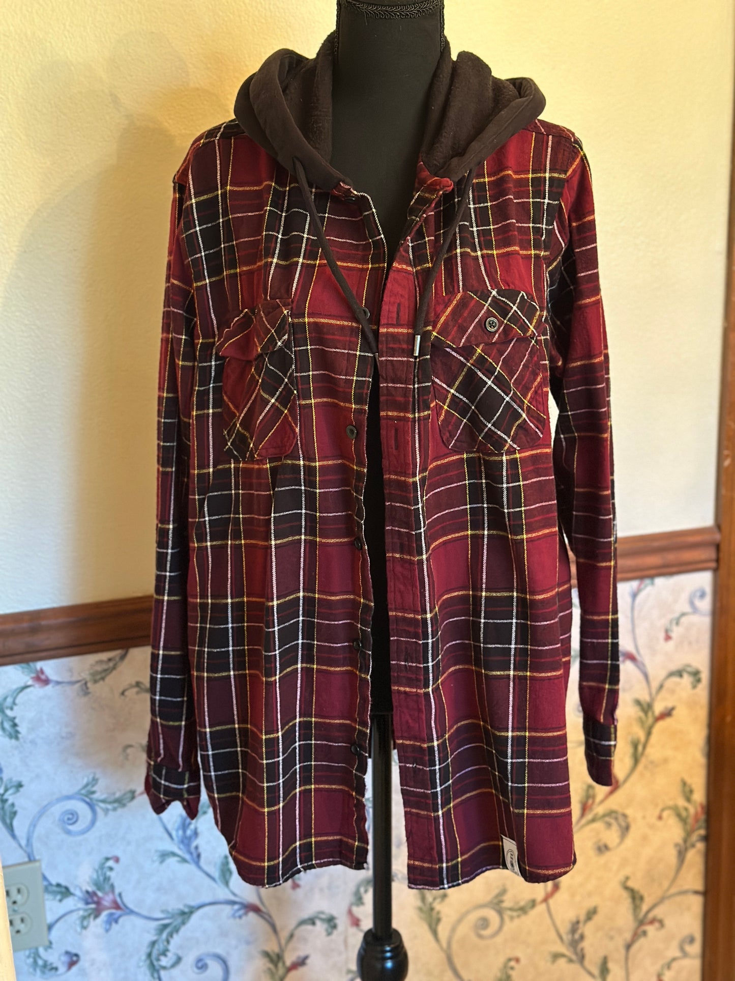 Upcycled Florida State (FSU) "51 Florida" T-Shirt Graphic on back of Hooded Flannel